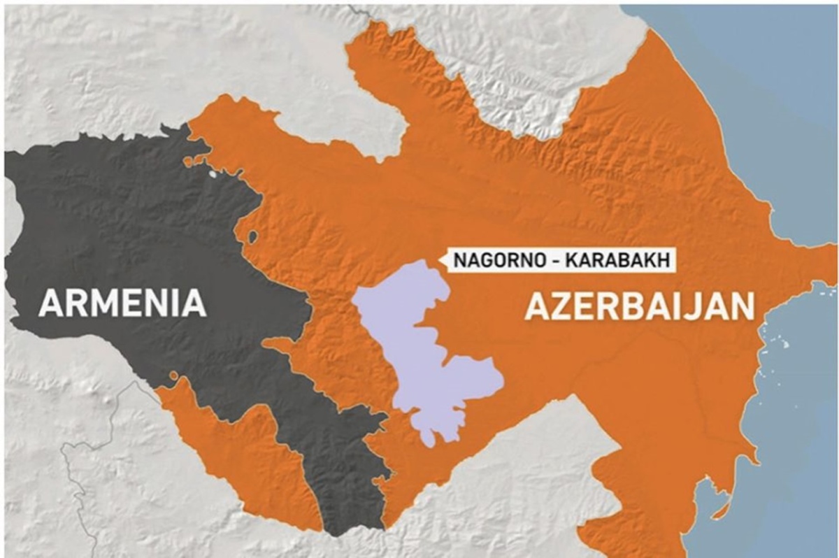 Berg-Karabach liegt innerhalb Aserbaidschans, hat jedoch eine große armenische Bevölkerung ©Illustration von Katherine Hardy